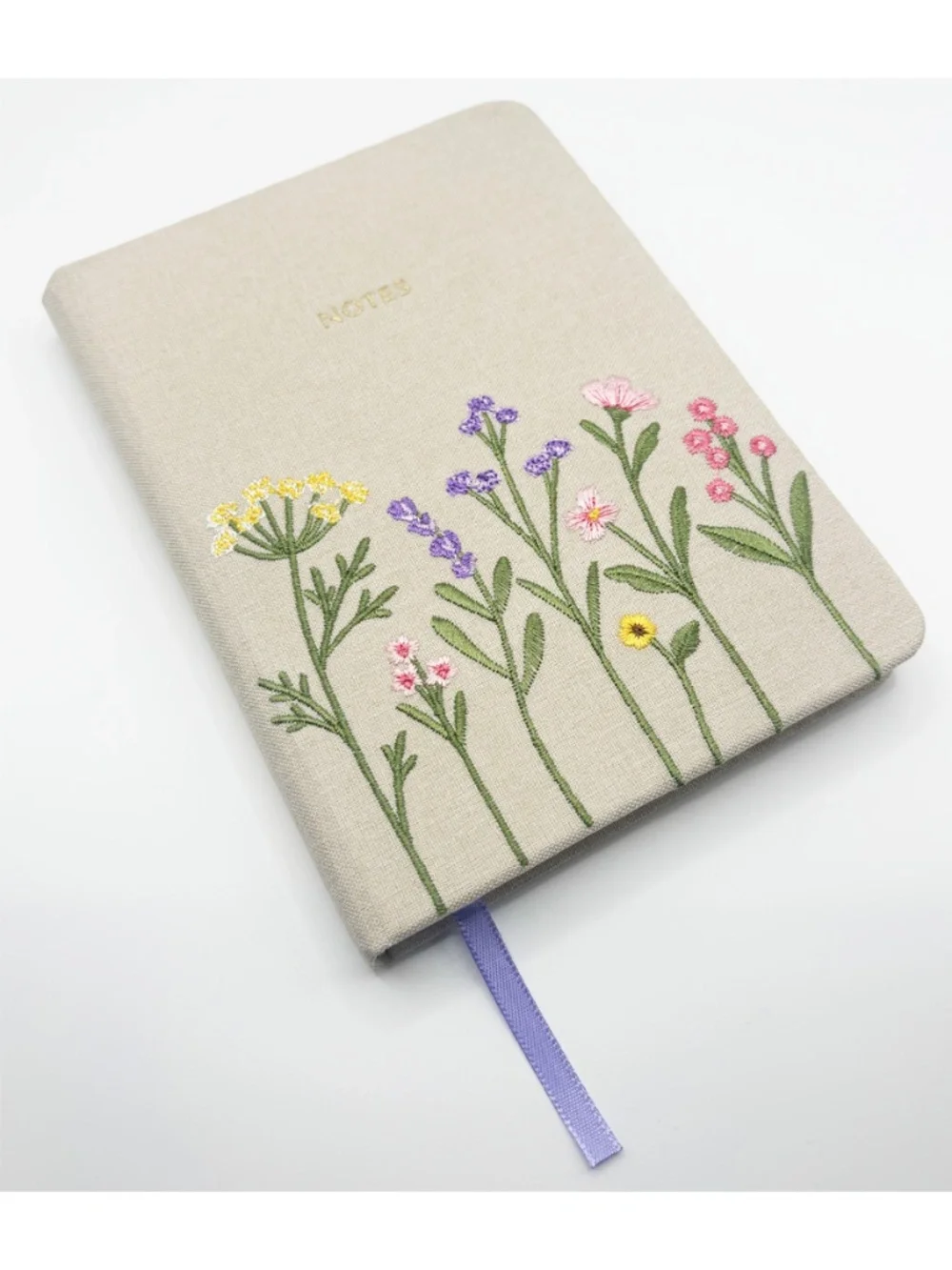 NWT Floral embroidered fabric ruled journal